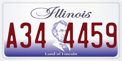 IL license plate A344459