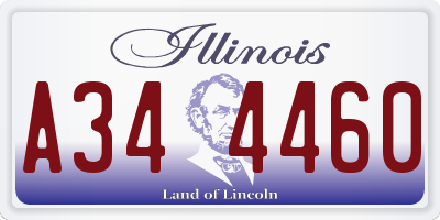 IL license plate A344460