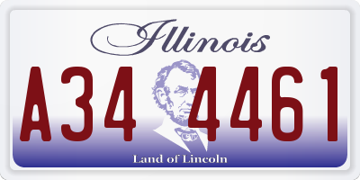 IL license plate A344461