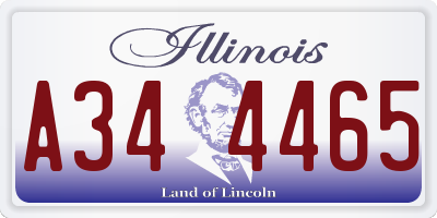 IL license plate A344465