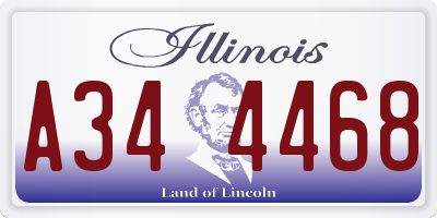 IL license plate A344468