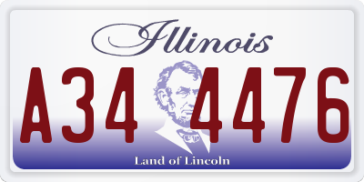 IL license plate A344476