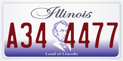 IL license plate A344477