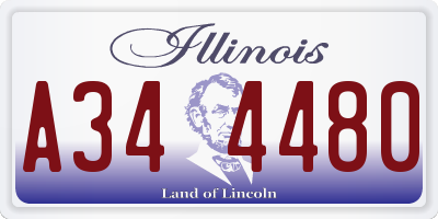 IL license plate A344480
