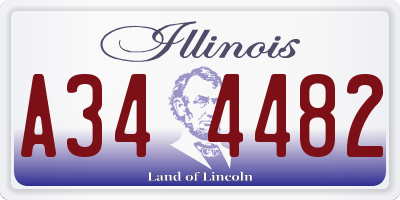 IL license plate A344482