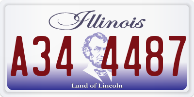 IL license plate A344487