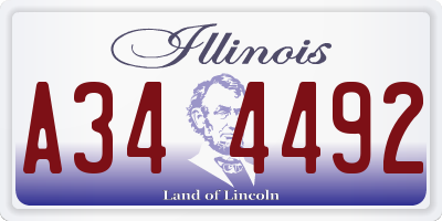 IL license plate A344492