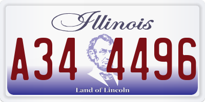 IL license plate A344496