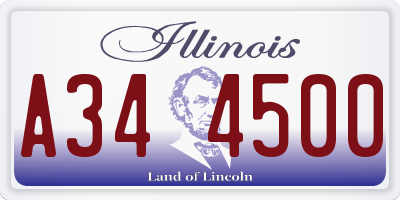 IL license plate A344500