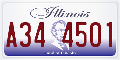 IL license plate A344501