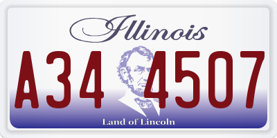 IL license plate A344507