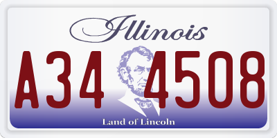 IL license plate A344508