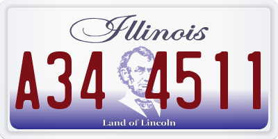 IL license plate A344511