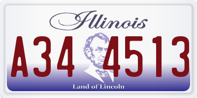 IL license plate A344513