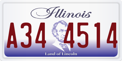 IL license plate A344514