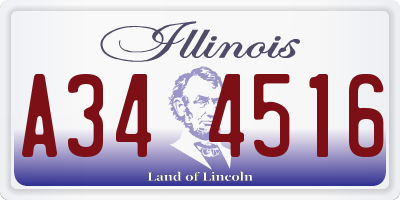 IL license plate A344516