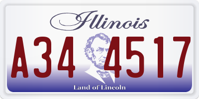 IL license plate A344517