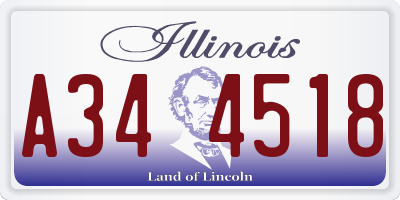 IL license plate A344518