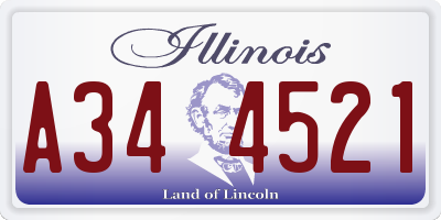 IL license plate A344521