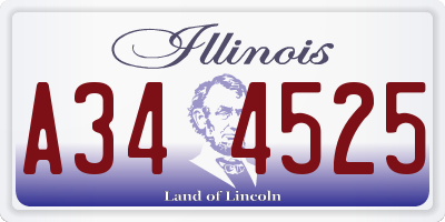 IL license plate A344525