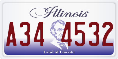 IL license plate A344532