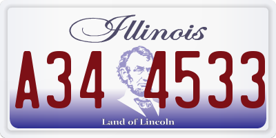 IL license plate A344533
