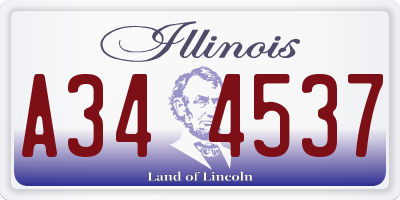 IL license plate A344537