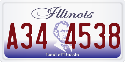 IL license plate A344538