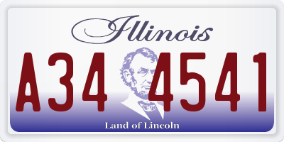 IL license plate A344541