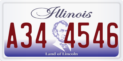 IL license plate A344546
