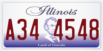 IL license plate A344548