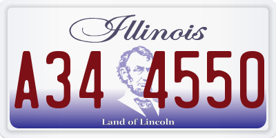 IL license plate A344550