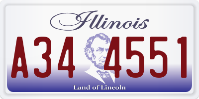 IL license plate A344551
