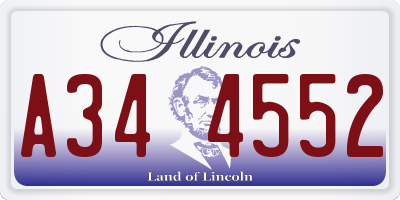IL license plate A344552