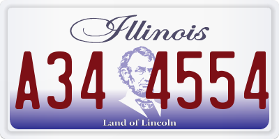IL license plate A344554