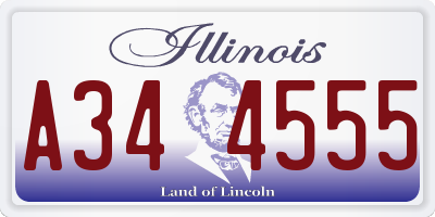 IL license plate A344555