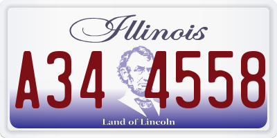 IL license plate A344558