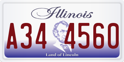 IL license plate A344560