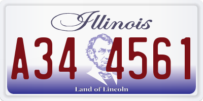 IL license plate A344561
