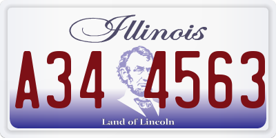 IL license plate A344563
