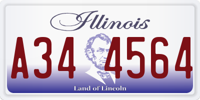 IL license plate A344564