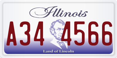 IL license plate A344566