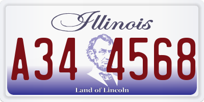 IL license plate A344568