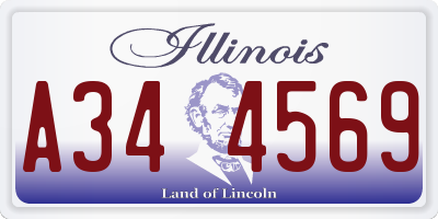 IL license plate A344569