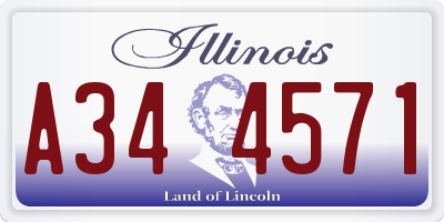IL license plate A344571