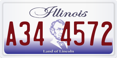 IL license plate A344572