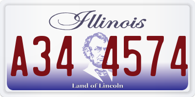IL license plate A344574