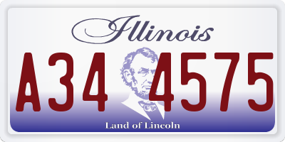 IL license plate A344575