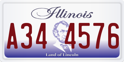 IL license plate A344576