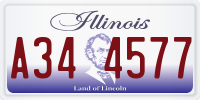 IL license plate A344577